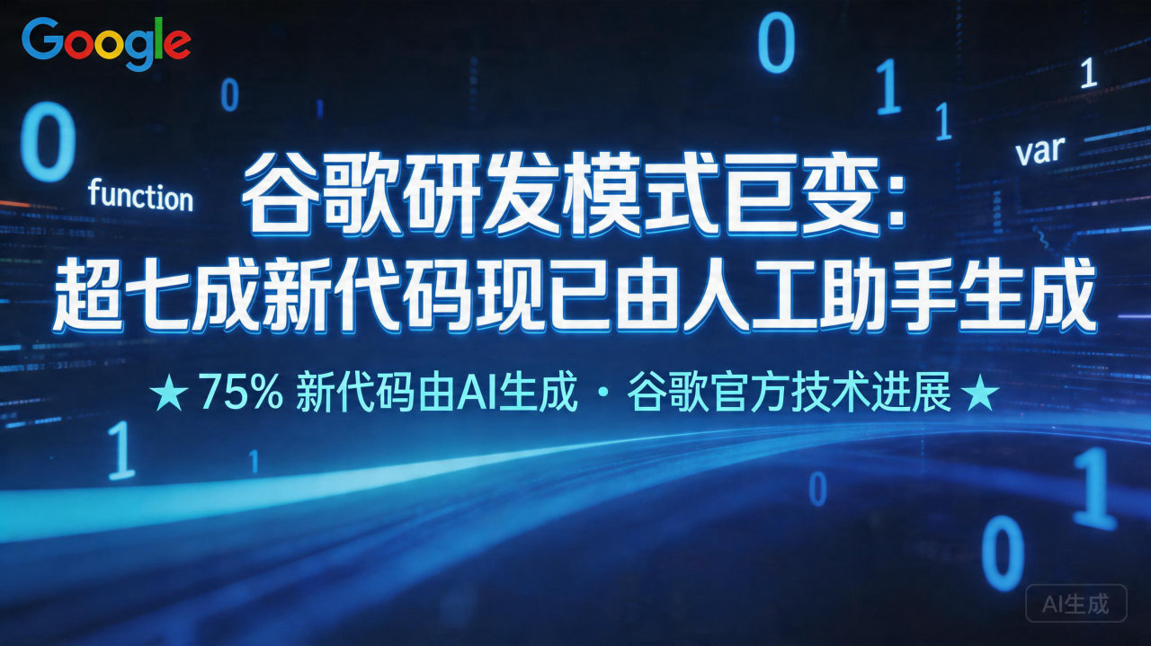 谷歌研发模式巨变：超七成新代码现已由人工助手生成