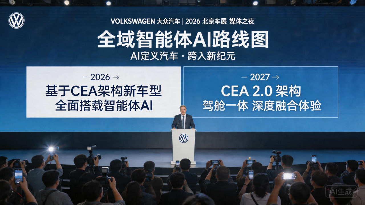 再见“功能车”！大众发布全域智能体路线图，AI定义汽车时代已来
