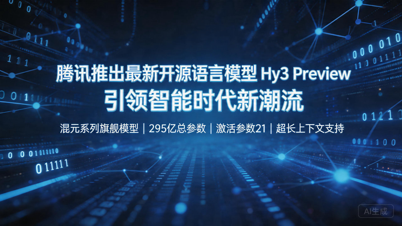 腾讯推出最新开源语言模型 Hy3 Preview，引领智能…