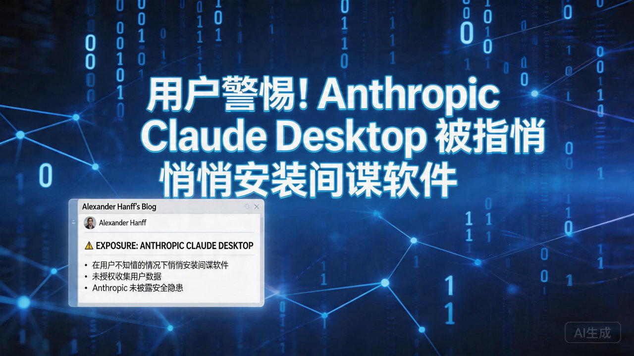 ​用户警惕！Anthropic Claude Deskto…