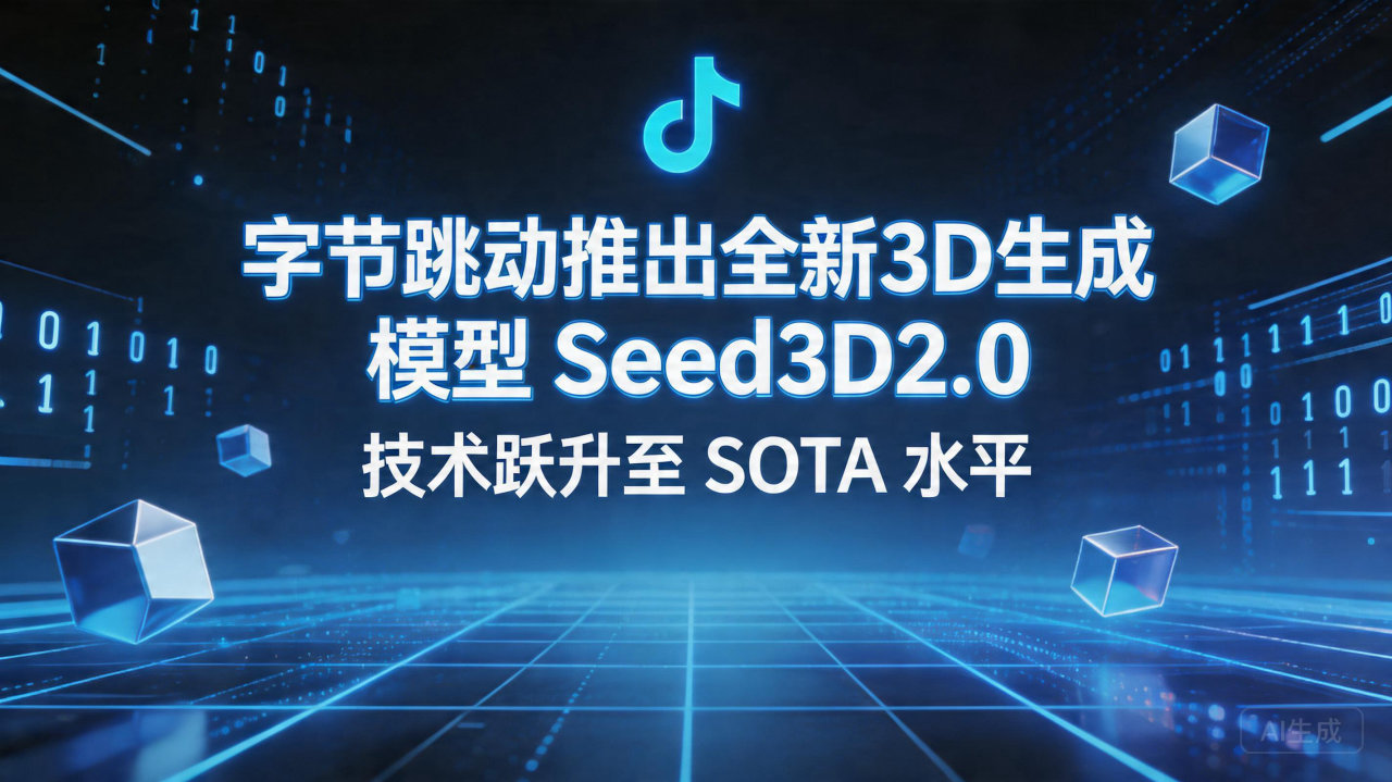 字节跳动推出全新3D 生成模型 Seed3D2.0，技术跃…