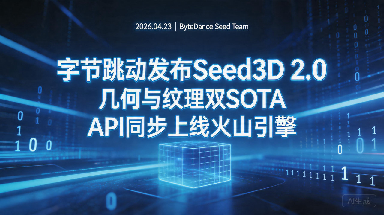 字节跳动发布Seed3D2.0:几何与纹理双SOTA，AP…