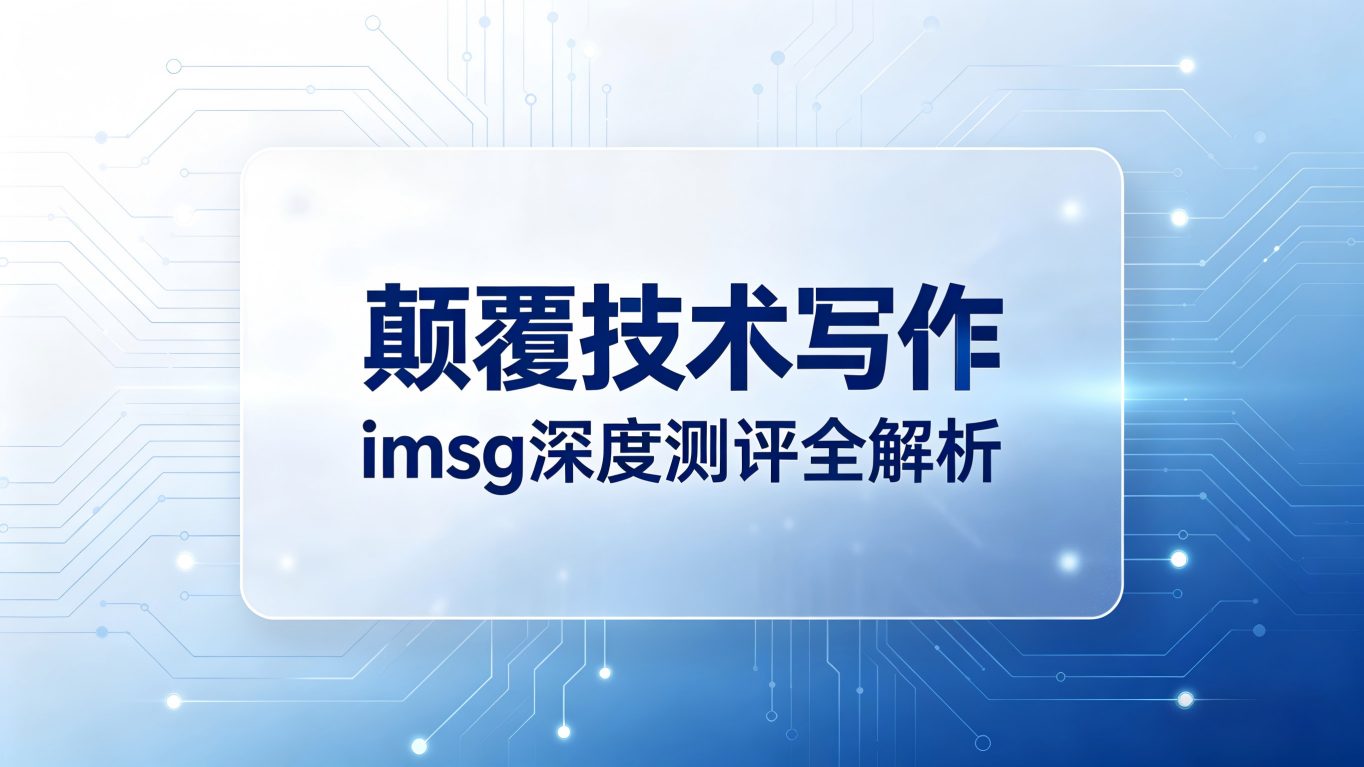 颠覆技术写作：imsg 技术概念可视化神器深度测评