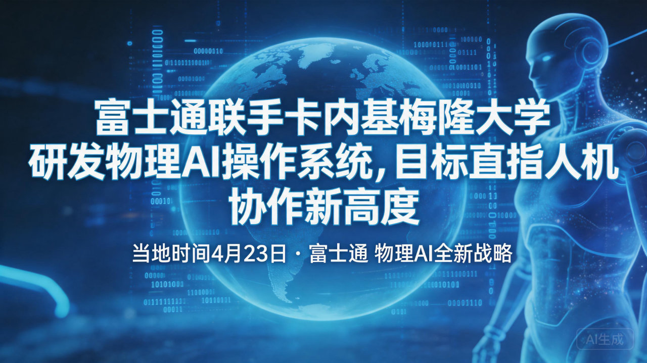 富士通联手卡内基梅隆大学研发物理AI操作系统，目标直指人机…
