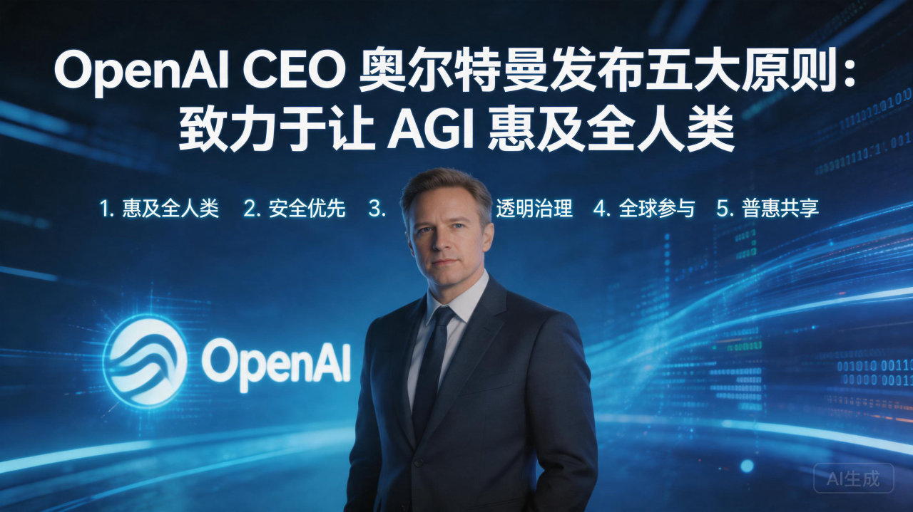 ​OpenAI CEO 奥尔特曼发布五大原则：致力于让 A…