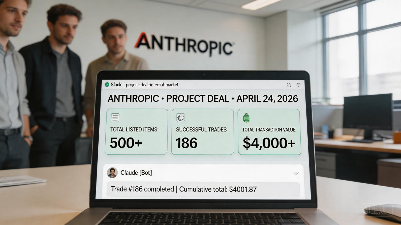 Anthropic发布Project Deal:Claude完成186笔自主交易，交易额超4000美元
