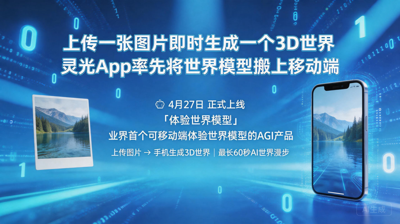 上传一张图片即时生成一个3D世界，灵光App率先将世界模型…
