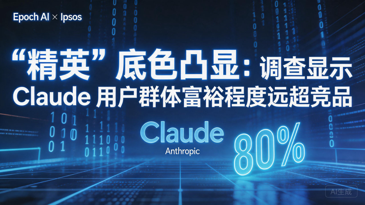 “精英”底色凸显：调查显示 Claude 用户群体富裕程度…