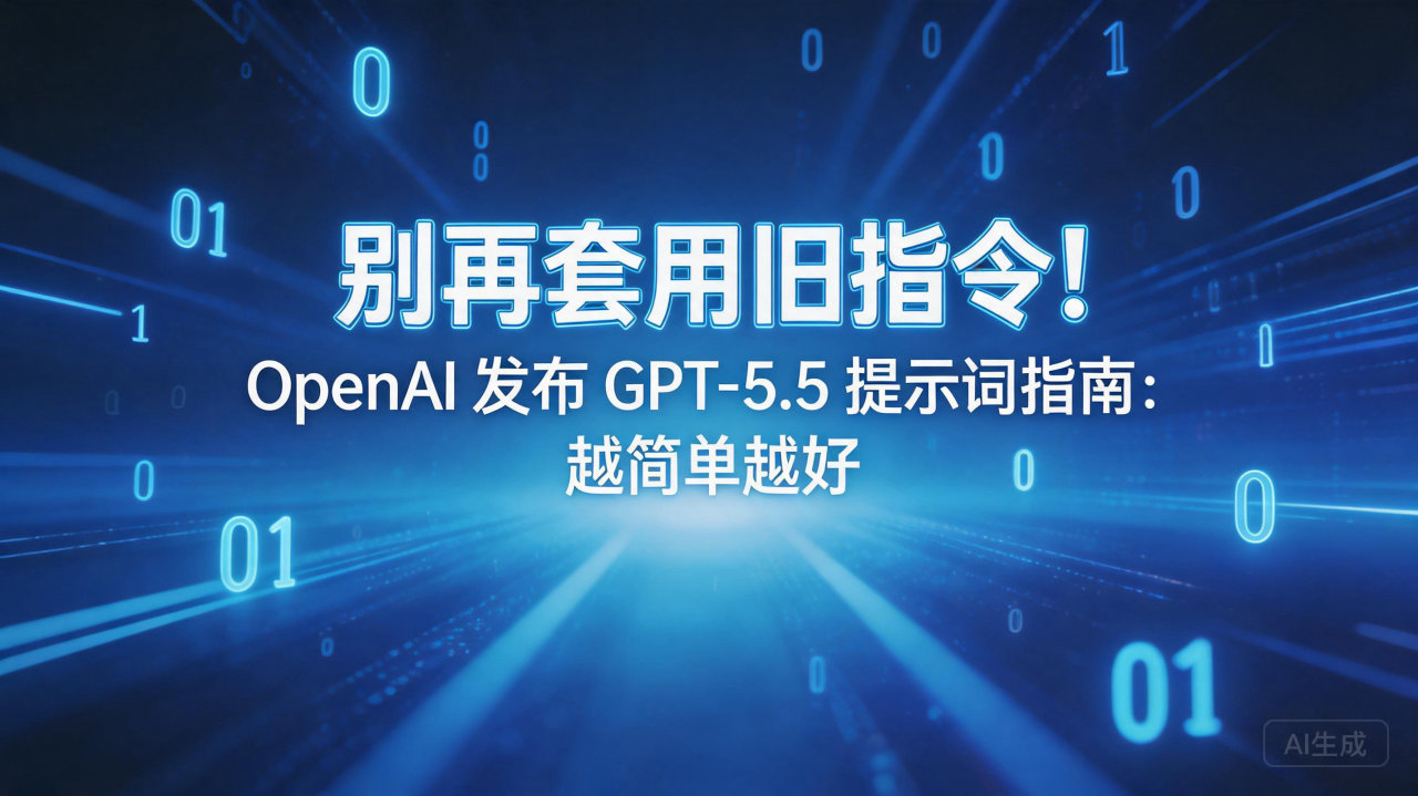 别再套用旧指令！OpenAI 发布 GPT-5.5 提示词…