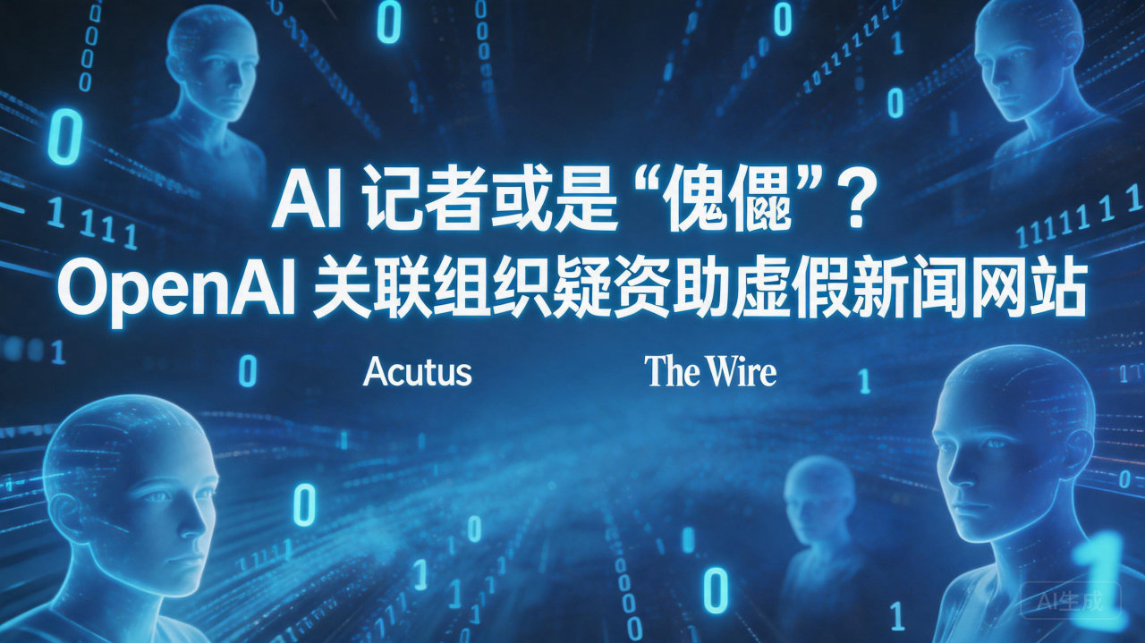 AI 记者或是“傀儡”？OpenAI 关联组织疑资助虚假新…