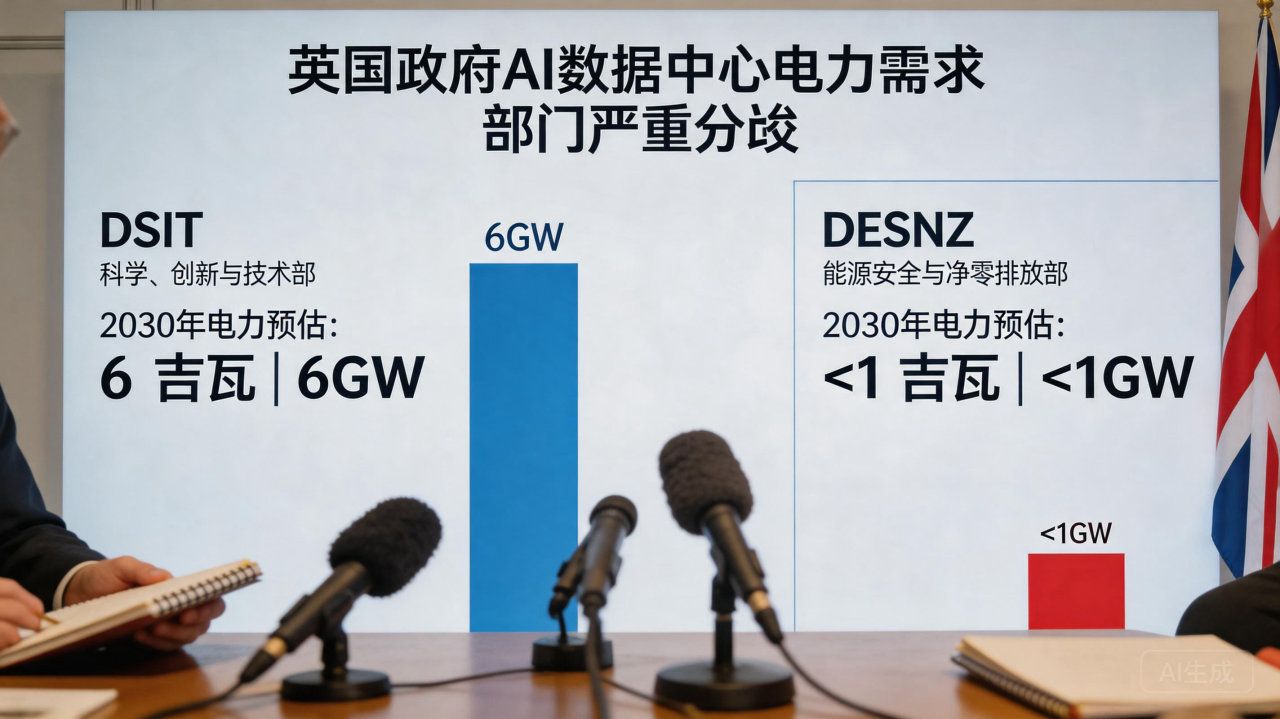 ​英政府部门在 AI 数据中心能源需求上存在巨大分歧
