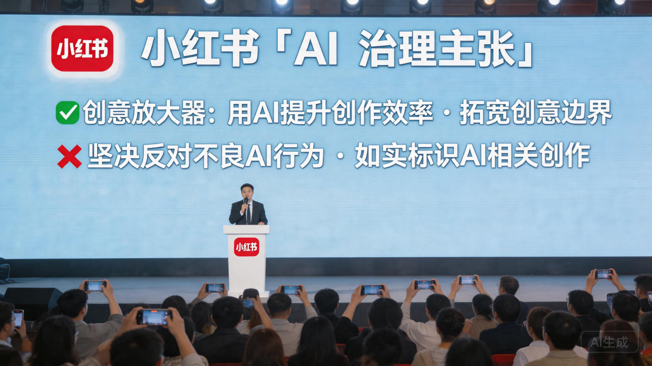 小红书首次公布「AI 治理主张」：抵制AI侵权、AI造假、AI仿冒等行为
