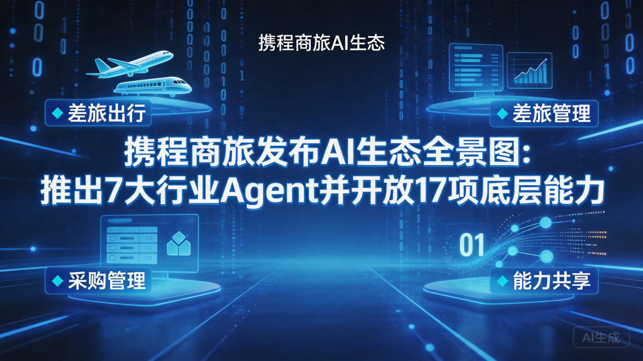 携程商旅发布AI生态全景图:推出7大行业Agent并开放1…