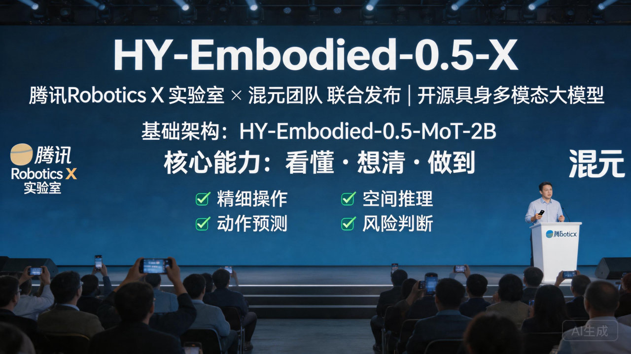 ​腾讯推出具身多模态大模型 HY-Embodied-0.5-X，赋能机器人智能交互
