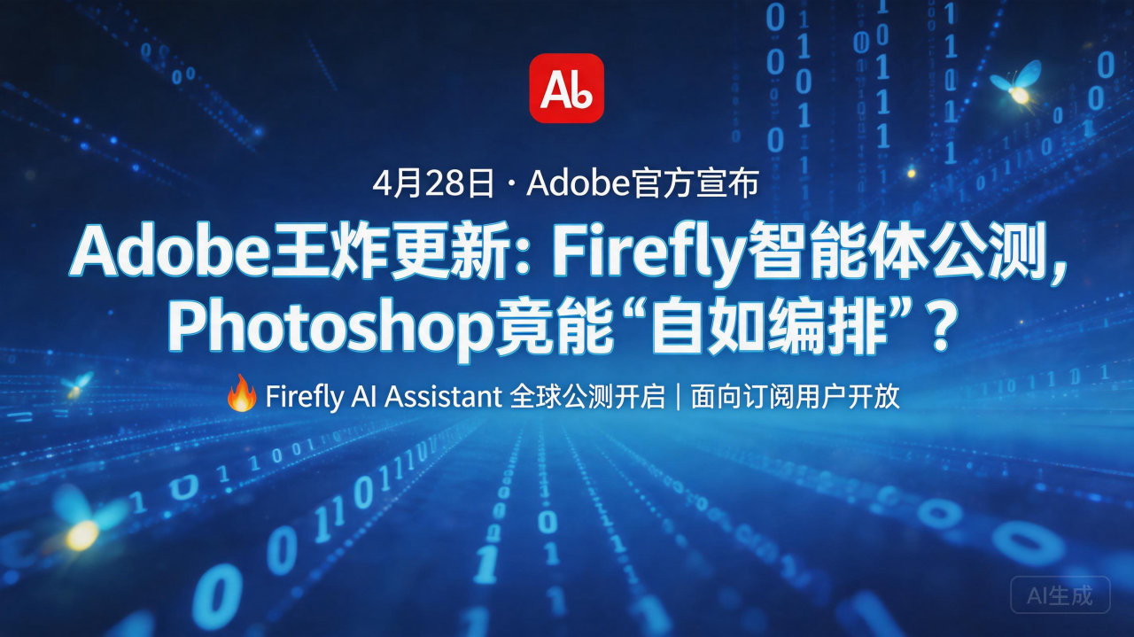 Adobe王炸更新：Firefly智能体公测，Photos…