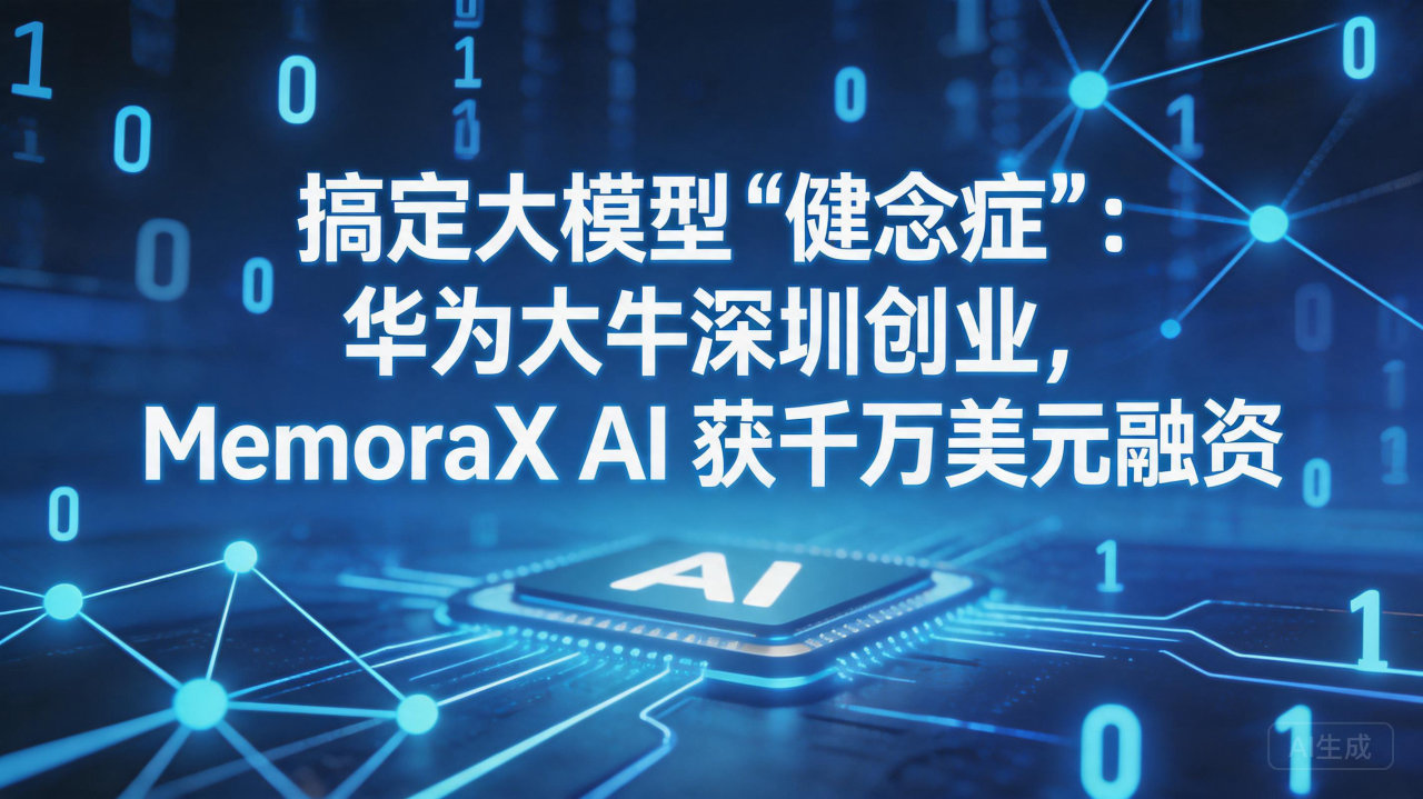 搞定大模型“健忘症”：华为大牛深圳创业，MemoraX A…