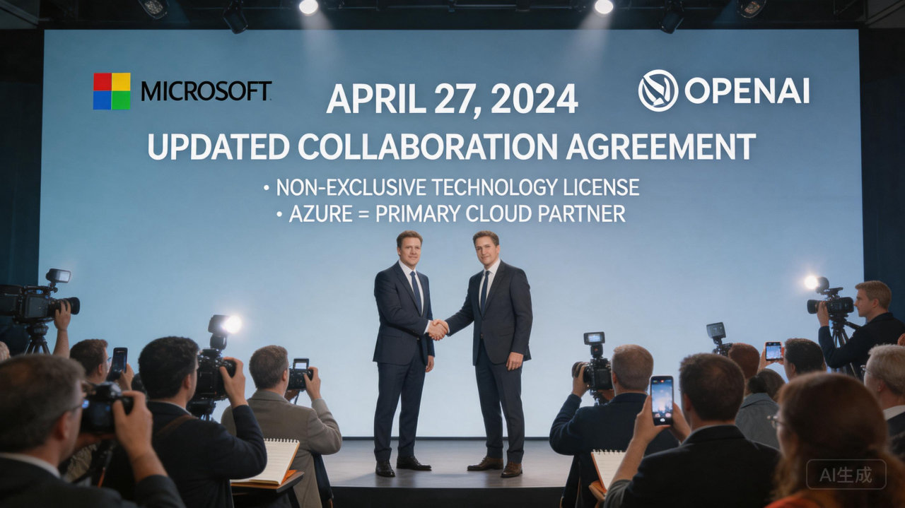 微软与 OpenAI 修订协议:转向非独家授权并终止营收分成支付
