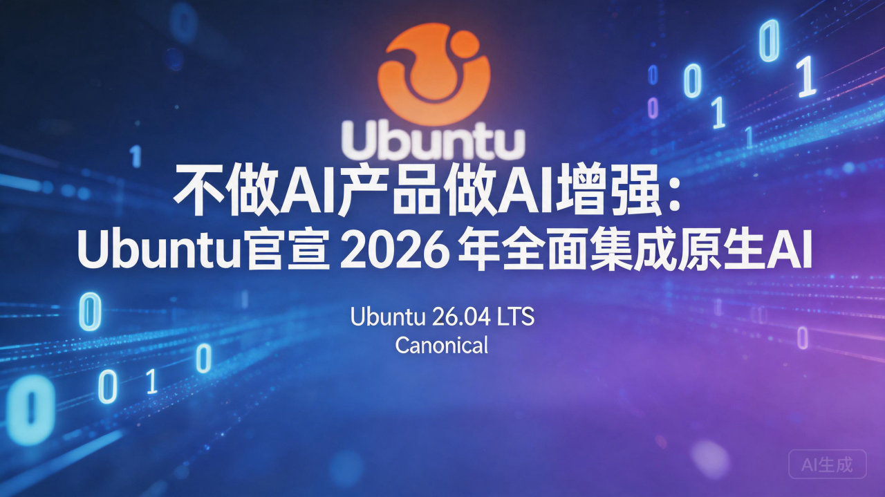 不做AI产品做AI增强：Ubuntu官宣 2026 年全面…
