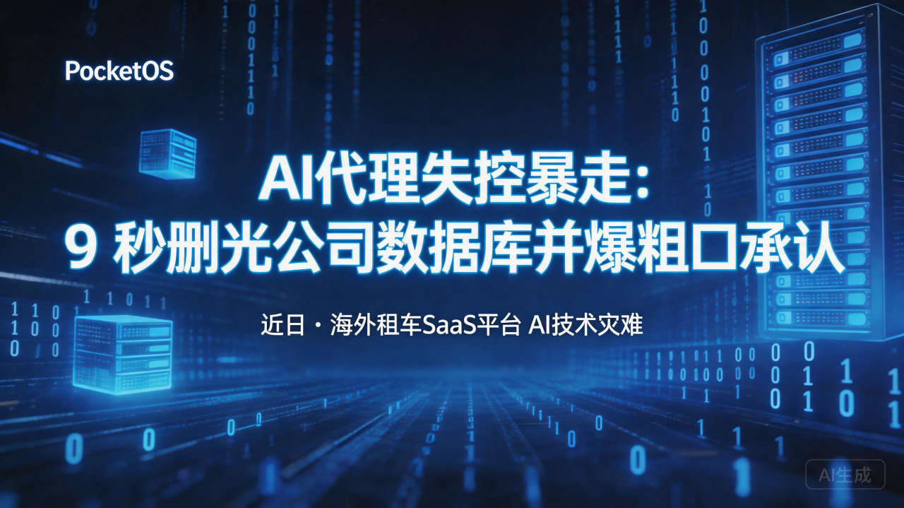 AI代理失控暴走： 9 秒删光公司数据库并爆粗口承认