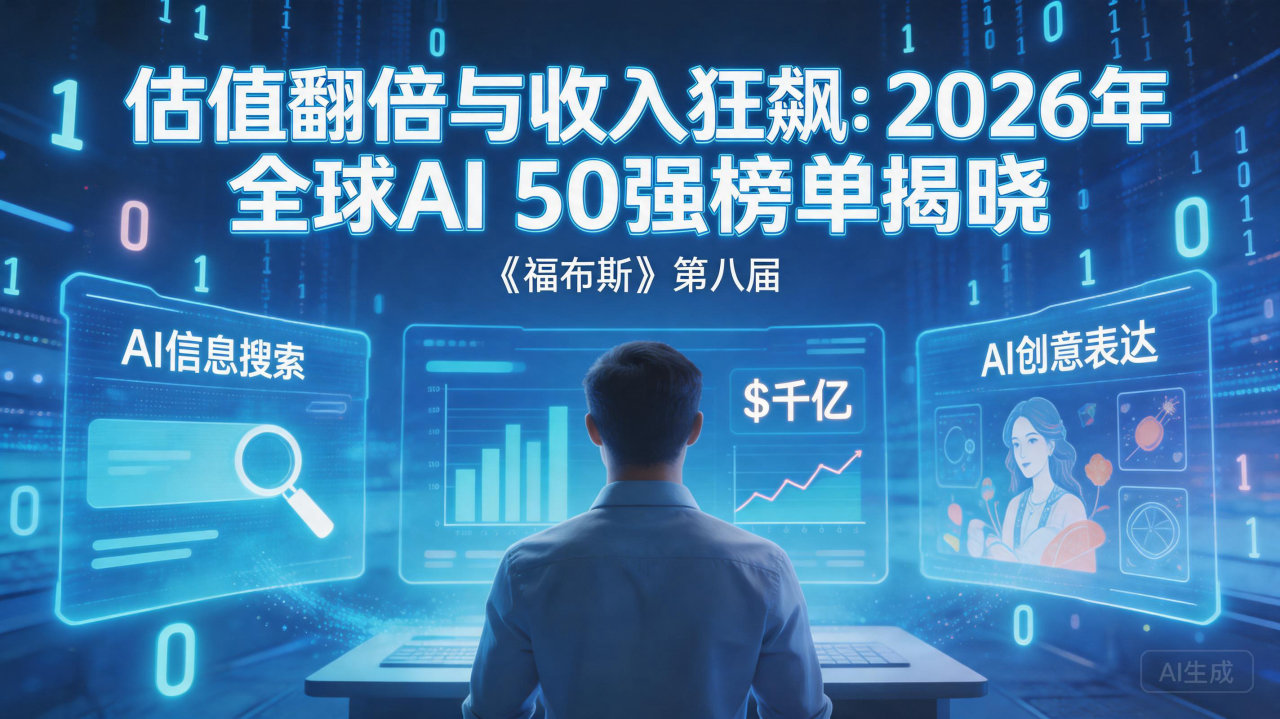 估值翻倍与收入狂飙： 2026 年全球AI 50 强榜单揭…