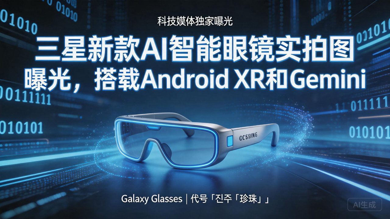 三星新款AI智能眼镜实拍图曝光，搭载Android XR和…