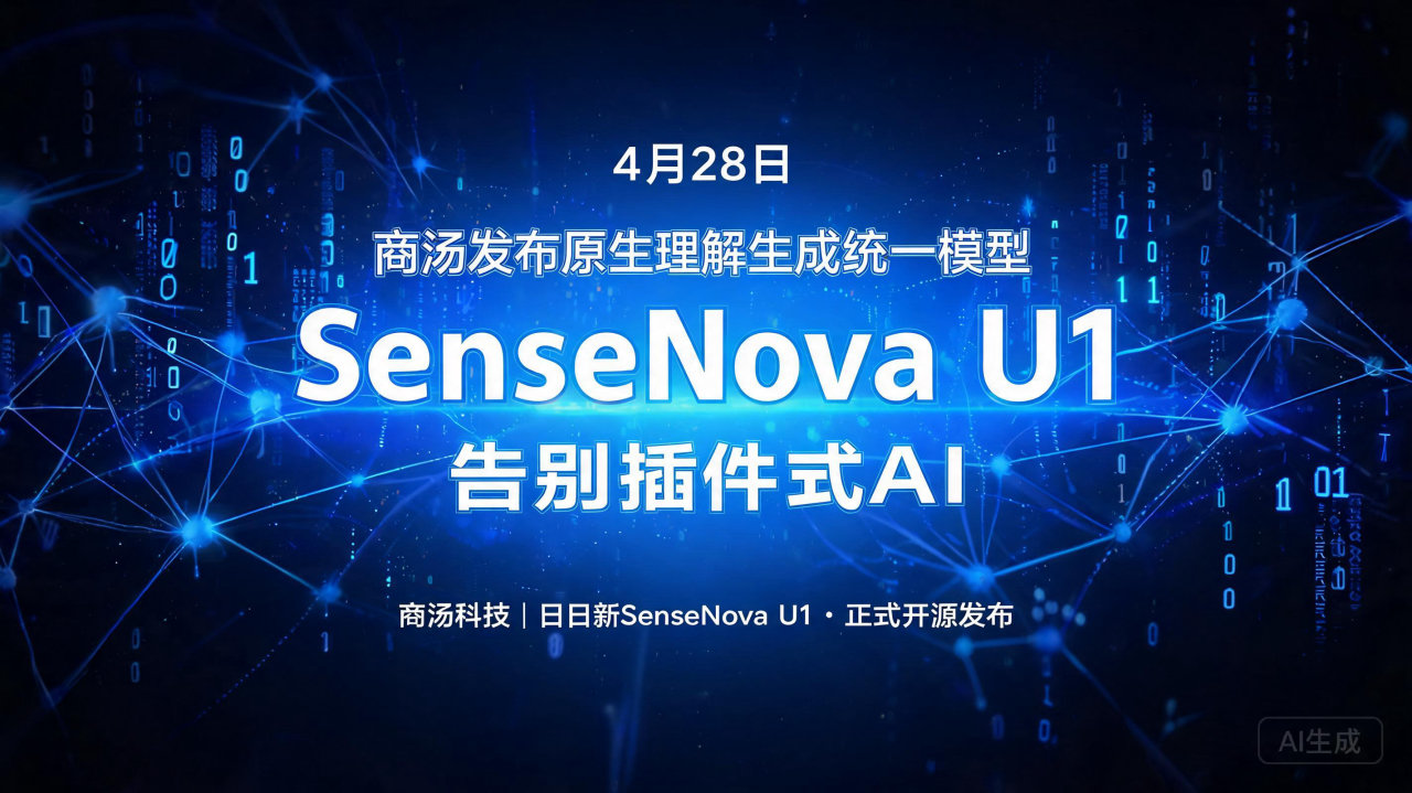 商汤发布原生理解生成统一模型 SenseNova U1 告…