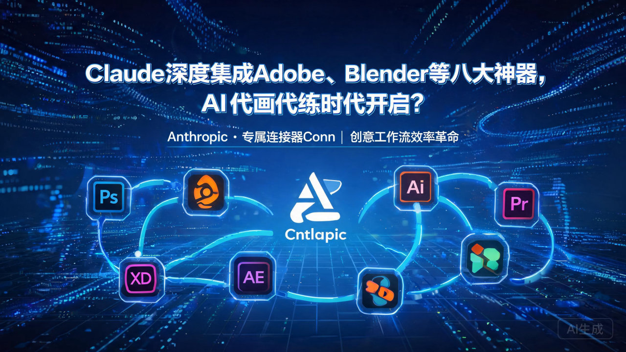 Claude深度集成Adobe、Blender等八大神器，…
