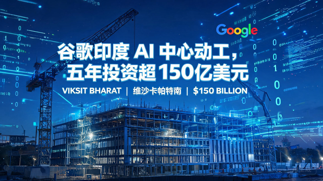 谷歌印度 AI 中心动工，五年投资超 150 亿美元