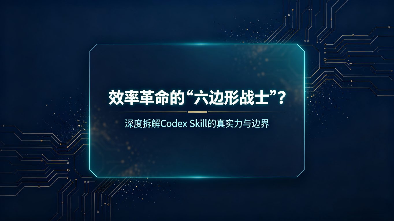 效率革命的“六边形战士”？深度拆解Codex Skill的真实力与边界