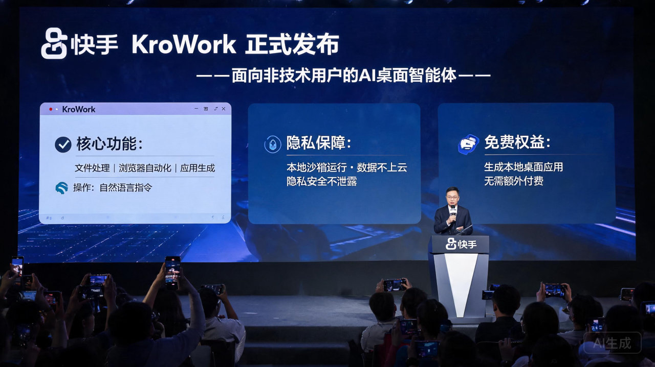 ​快手推出 KroWork:AI 桌面助手助你高效办公
