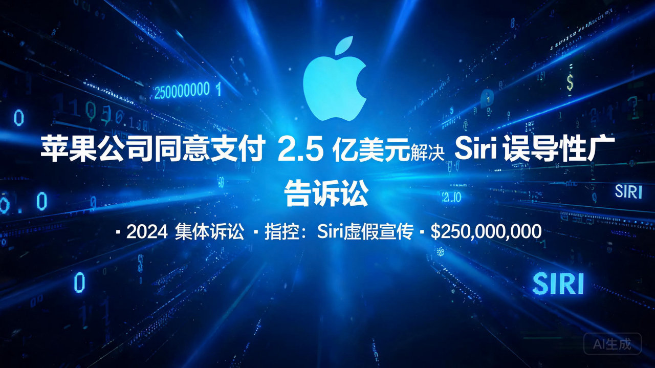 ​苹果公司同意支付 2.5 亿美元解决 Siri 误导性广…