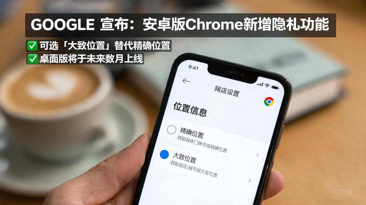 谷歌 Chrome 升级隐私保护：精准定位变“模糊”，安卓用户首受益
