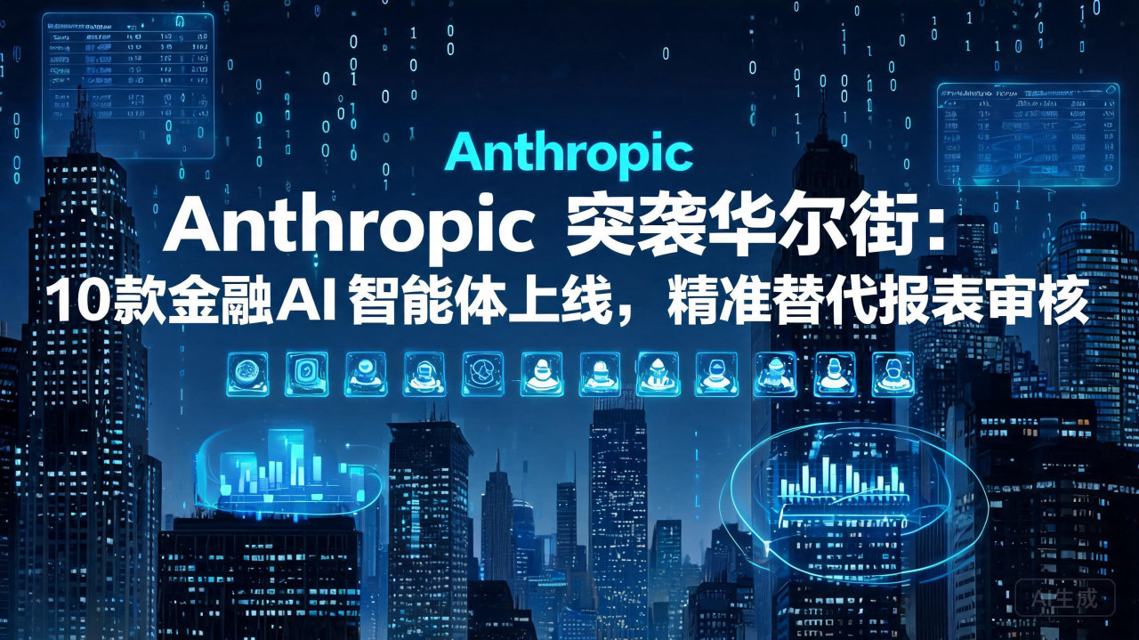 Anthropic 突袭华尔街：10 款金融 AI 智能体…