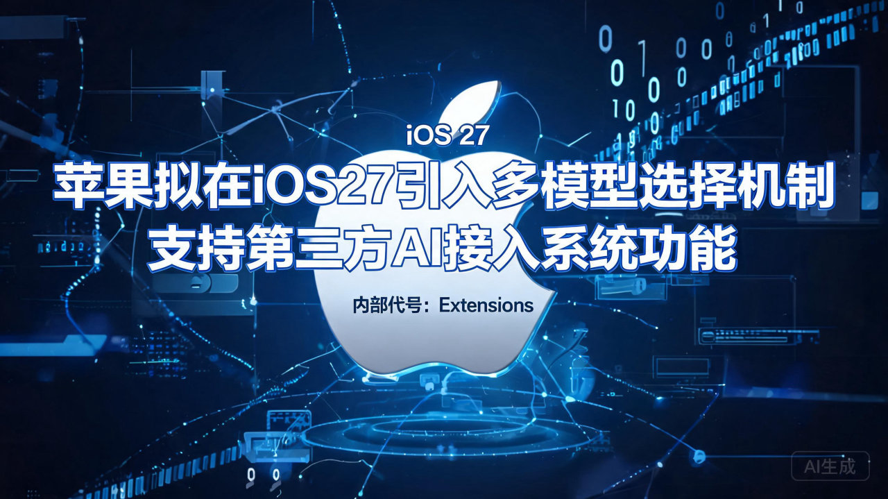 苹果拟在iOS27引入多模型选择机制，支持第三方AI接入系…