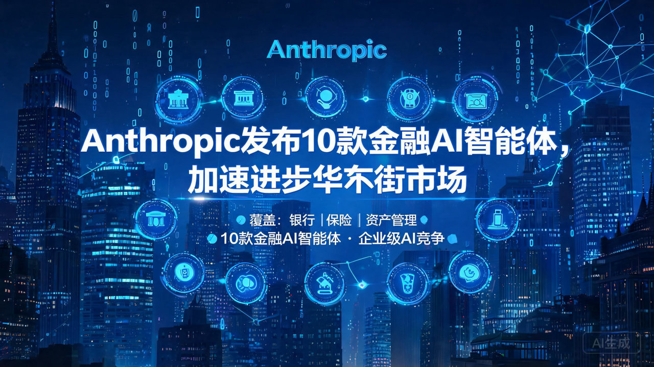 Anthropic发布10款金融AI智能体，加速进军华尔街…