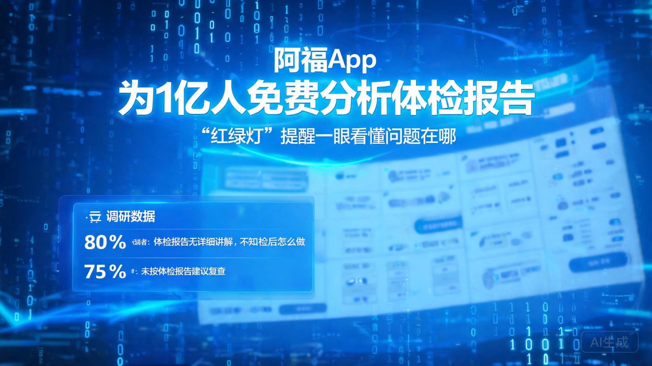 阿福App为1亿人免费分析体检报告，“红绿灯”提醒一眼看懂…