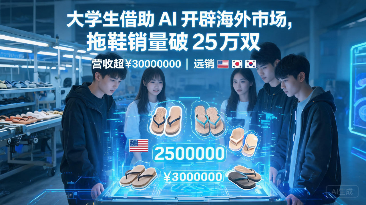 大学生借助 AI 开辟海外市场，拖鞋销量破 25 万双