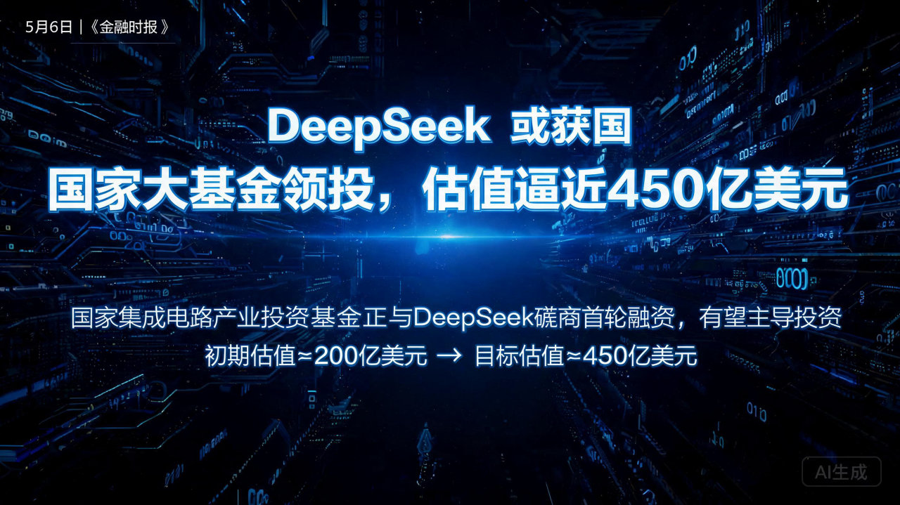 DeepSeek 或获国家大基金领投，估值逼近450亿美元