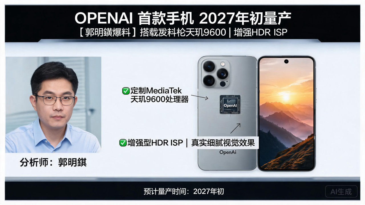 消息称​OpenAI 即将推出专为 ChatGPT 打造的智能手机
