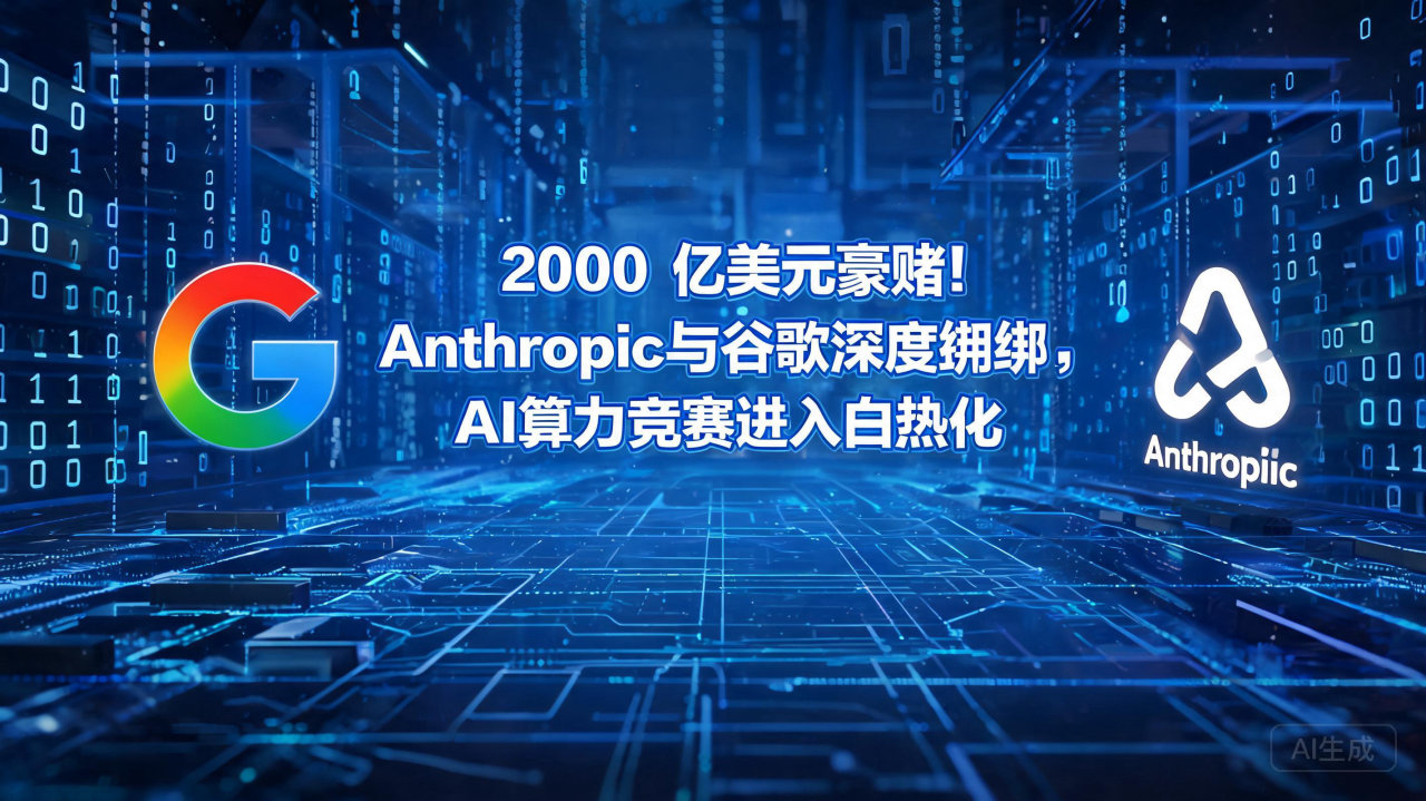 2000 亿美元豪赌！Anthropic与谷歌深度捆绑，A…