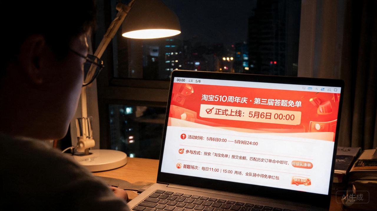 淘宝“答题免单”上线:每日两场，AI试穿玩法首次加入
