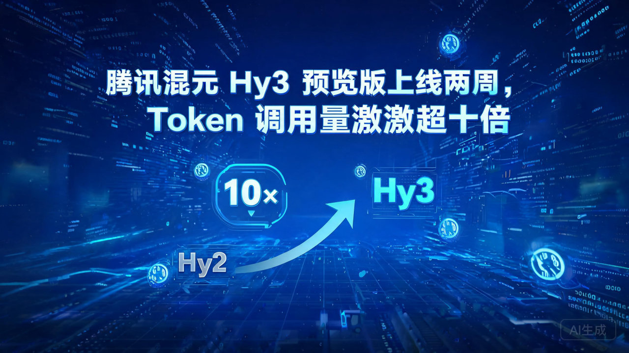 腾讯混元 Hy3 预览版上线两周，Token 调用量激增超…