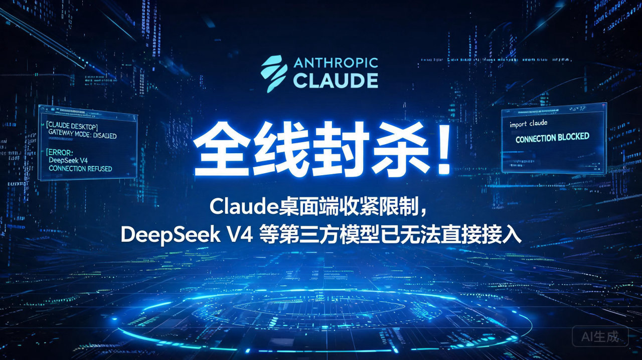 全线封杀！Claude桌面端收紧限制，DeepSeek V…