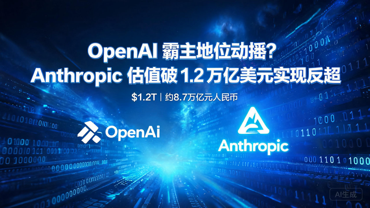 OpenAI 霸主地位动摇？Anthropic 估值破 1…