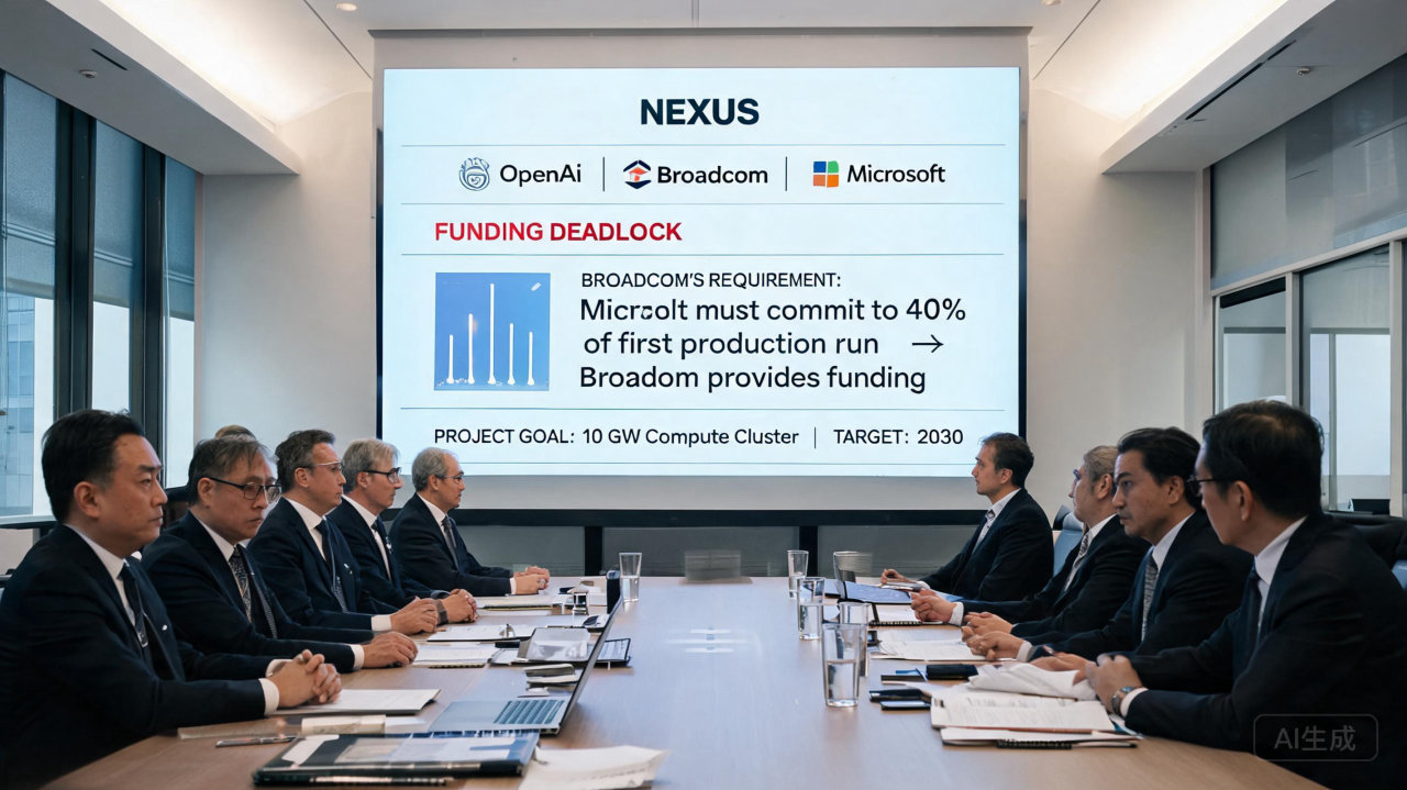 ​OpenAI Nexus芯片项目遇阻 博通微软采购首批四成产能才愿出资
