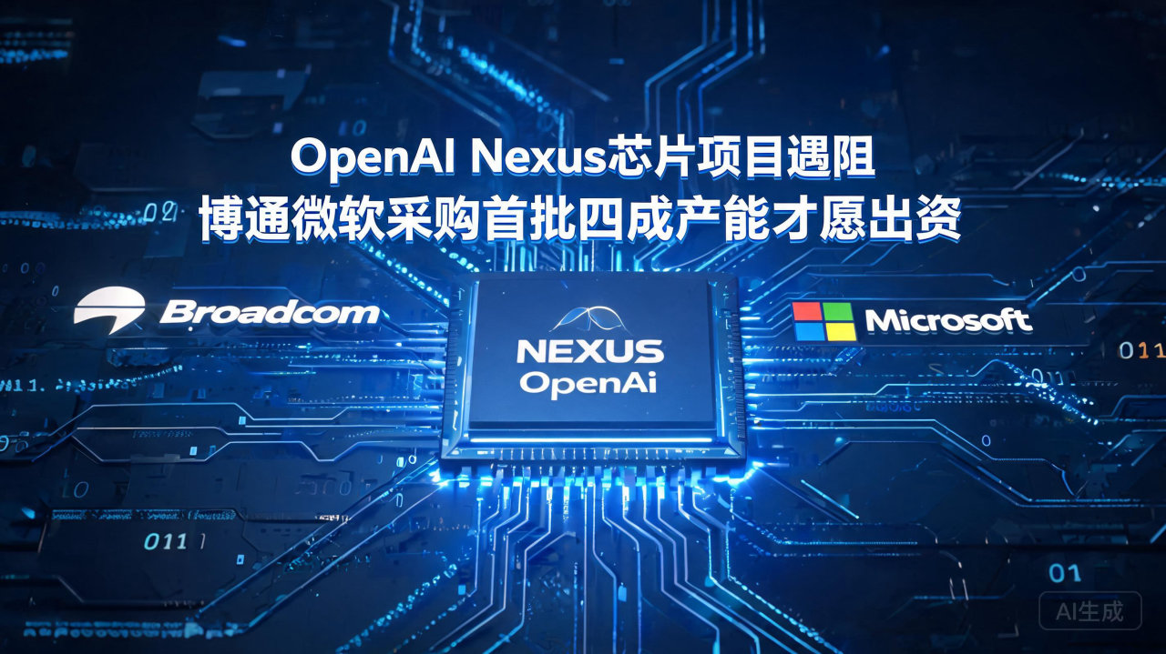 ​OpenAI Nexus芯片项目遇阻 博通微软采购首批四…