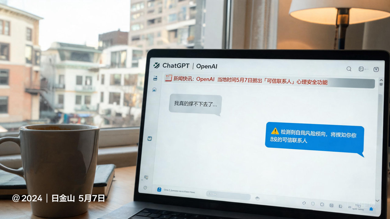 OpenAI上线“可信联系人”功能：AI将成为预防自残的屏障
