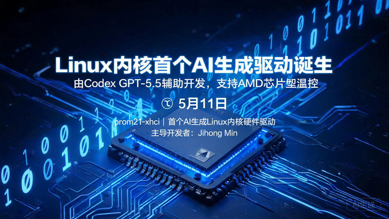 Linux内核首个AI生成驱动诞生:由Codex GPT-…