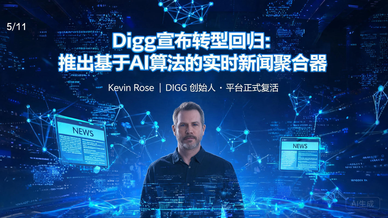 Digg宣布转型回归:推出基于AI算法的实时新闻聚合器