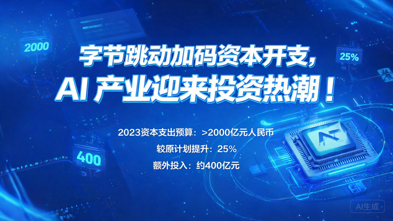 字节跳动加码资本开支，AI 产业迎来投资热潮！